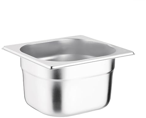 Vogue acero inoxidable 1/6 Gastronorm Pan 100 mm de profundidad alimentos contenedor de almacenamiento