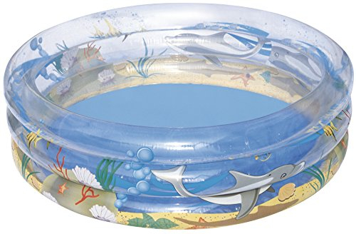 Bestway 51045 - Piscina Sea Life Trasparente a 3 Anelli, 150 x 53 cm, Multicolore