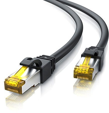 CSL - 25m CAT 7 Netzwerkkabel - Lan Kabel für 10 Gigabit High Speed Internetkabel, Hochgeschwindigkeits Ethernet Kabel, S FTP PIMF, 10 Gbps Cat.7 RJ45 - Switch Router Modem PC - 25 Meter Schwarz