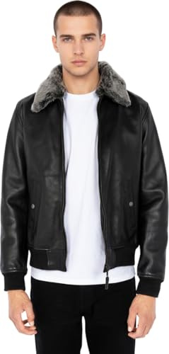 Blouson Pilote Schott en cuir ref_jaj35836-33480 Noir - L