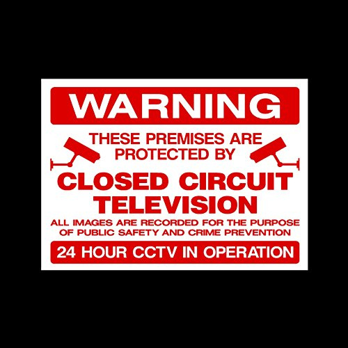 CCTV Closed Circuit Television Premises Protected Plastic Sign - Security, Camera, Closed Circuit TV, Warning Safety (MISC43)