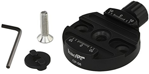 Haoge Combo Boss Adaptador de repuesto para trípode de rótula de bola Manfrotto con enganche de liberación rápida CP-58 (58 mm) compatible con Arca-Swiss
