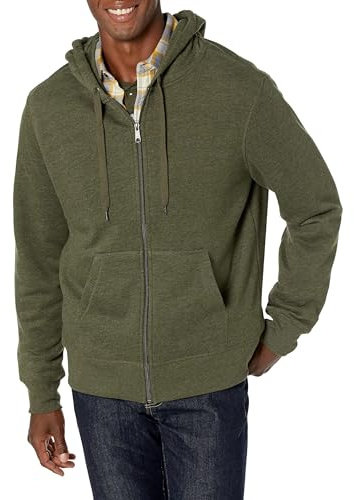 Amazon Essentials Men's Fleecetröja med hel dragkedja (finns i Big & Tall), Olivgrön ljung, XL