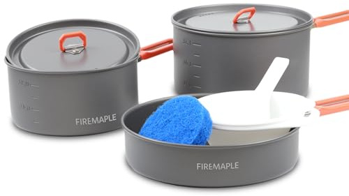 Fire-Maple Feast Camping Geschirr Set aus Edelstahl und eloxiertem Aluminium Feast