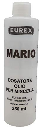 Eurex srl N. 3 Dosatori Olio per Miscela 250 ml Personalizzato con Il Tuo Nome: Mario. Completo di Tappo, Scala Graduata e percentuali 2-4% 2,5-5% 3-6% (3)