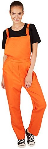 dressforfun tectake Unisex Latzhose | Kostüm für Handwerker, Gärtner, Bauarbeiter, Neonlook oder auch Bad Tasteverkleidung (Orange | L | Nr. 301476)