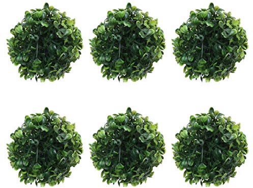 EXCEART 6Pcs 10Cm Künstliche Buchsbaumkugel Topiary Pflanzen Rund für zu Hause Hochzeitsfeier Dekor Garten Vorne Terrasse Pflanzer Deck Hinterhof Indoor Outdoor Dekor Grün