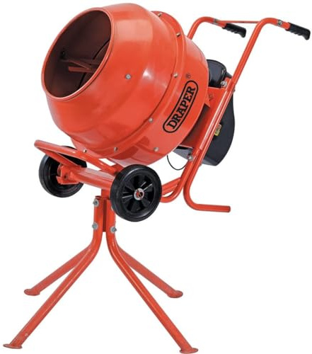 Draper 160L Electric Cement Mixer | 650 W Concrete Mixer | 28RPM Heavy - Duty Mixer | 400 mm Drum Opening | 4 Leg Stand or 2 Wheels | 99511
