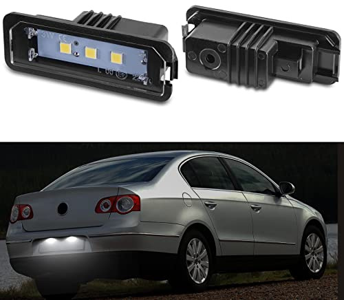 POPMOTORZ Led Kennzeichenbeleuchtung Glühbirnen Nummernschildbeleuchtung Lampe Hohe Leistung 5050 SMD 12V unpolar für VW Golf 4 5 6 7/Lupo/Scirocco/Polo 9N 6R/Passat 3c B6 Limousine/Passat CC