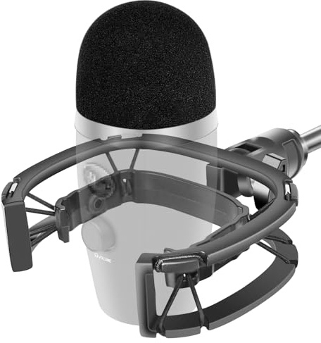 Borenbuir Yeti Nano Shock Mount mit Pop Filter, Anti-Vibration Suspension Shock Mount Holder Clip, Schwarz, Stahl, Legierter Stahl, Tischplatte, für Blue Yeti Nano Mikrofonen