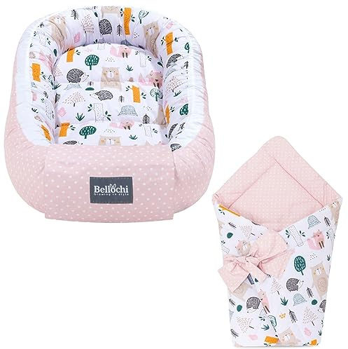 Bellochi Juego 2en1 Saco de Dormir para bebé y Nido Bebe Recien Nacido - Reductor de Cuna Nido para Bebe - 100% Algodón - Oeko-Tex Certificado (4rest)
