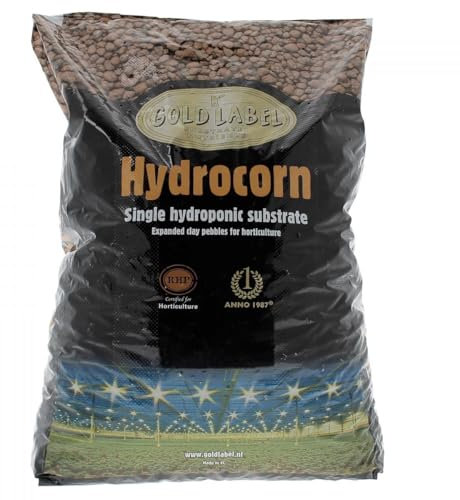 GOLD LABEL - Billes d'argile HYDROCORN 45L - Pour jardiniers hydroponiques - Jardinage hydroponique - Favorise la croissance des racines - Substrat inerte certifié RHP