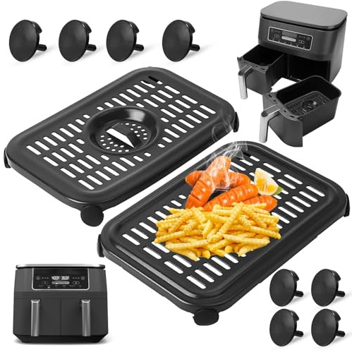 GWYXC Air Fryer Accessories for Ninja AF300UK DZ300UK 6 in 1 7.6L DualZone Air Fryers, Non-Stick Food Grade Air Fryer Replacement Parts Grill Pan Plate Crisper Plate Rack Tray, Dishwasher Safe
