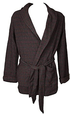 RAGNO Giacca da Camera Uomo Vestaglia Corta Incrociata Punto Milano Calda e Morbida Invernale con Tasche Articolo U592NS, 089F Fantasia bordò, 56