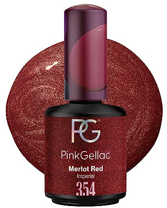 Pink Gellac Gel Nagellack UV, Veganes Nagelgel - 354 Merlot Red 15 ml | Gelnagellack für UV Lampe, Einfache Anwendung Nail Polish für 14 Tage Salonqualität, Gellack Made in Holland