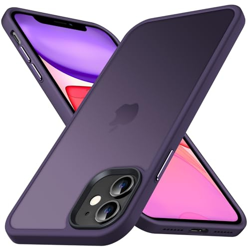 Anqrp Matt Zero Serie für iPhone 11 Hülle dünn [Militärischer Schutz & Kameraschutz] Transluzente Schutzhülle Kratzfest Stoßfest Robuste Handyhülle für iPhone 11 Case, Dunkelviolett