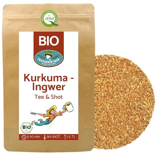 BIO Ingwer-Kurkuma-Tee, Ayurvedischer Vitalitätstee - traditionell - erfrischend - leichte Schärfe - für Körper und Geist - PEPPERMINTMAN