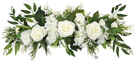 NLDGR Hochzeitsbogen Blumen Dekorationen, 49,7 Zoll künstliche Blumen Girlanden für Lintel Tür künstliche Blumen Girlande Rose Dekor Kranz für Hochzeit Dekor Home Door