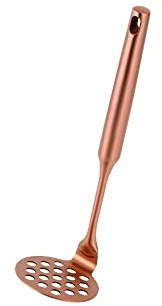 BISDARUN Potato Mashers 304 Stainless Steel(18/8) for Vegetables Fruits Garlic Food Mashers Hand Potato Ricer Metal 1 Piece (20.3 CM Length x 6 CM Width, Rose Gold)
