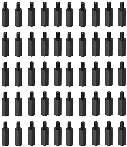 YOKIVE 150Stk M3 Abstandshalter Schrauben Nylon Sechskant Schwarz 15mm+6mm | PCB Abstandshalter mit Hoher Isolierwirkung Halten Höhe Konstant Perfekt für Platine