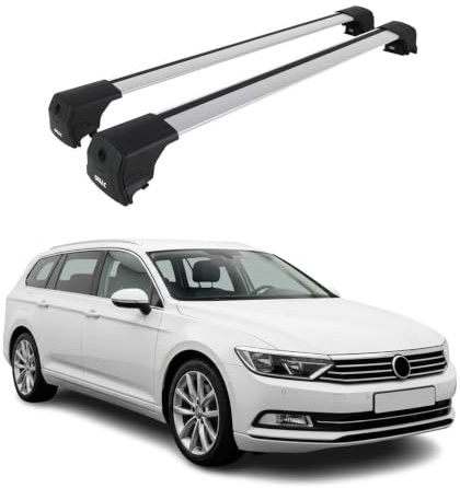 OMAC Dachträger für VW Passat B8 Variant 2014-23 Aluminium 2 Stangen Silber