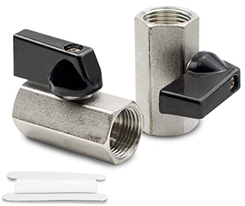 Bwintech 2 Pz 1/4 BSP Femmina x Femmina nichelato Ottone Mini Valvola A Sfera Valvola di Stop