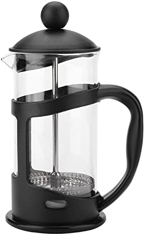 EdirFtra French Press Coffee Maker, French Press Maker for Filter Coffee, Heat-Resistant Coffee Press, Cafetiere Espresso and Tea Maker, with Stainless Steel Filter, Borosilicate Glass Jug,350ml
