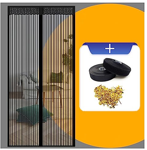 VVLXRIC Fliegengitter DoppelBalkontür Winddicht Mit Klettverschluss Fliegengitter Tür Magnet Innovationsprofi Fliegengitter Magnet Durchgehend für Balkontür,Kellertür und Terrassentür,90×220cm