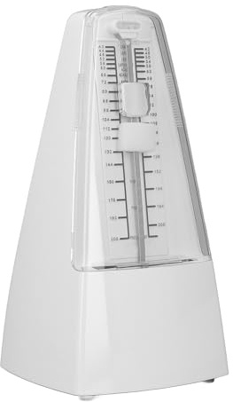 Universelles Mechanisches Metronom für Klavier, Gitarre, Violine mit Präziser Bewegung, Einfach zu Bedienen, Keine Batterie Erforderlich (WHITE)