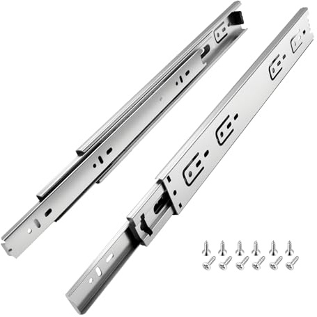 Schubladenschienen Vollauszug 300mm, 1 Paar (2 Stk.) Kugelauszug, 45mm Nut Schubladenauszug, Schubladen Führungsschiene mit Montageschrauben, Schubladen Schienensystem belastbar bis 45 kg