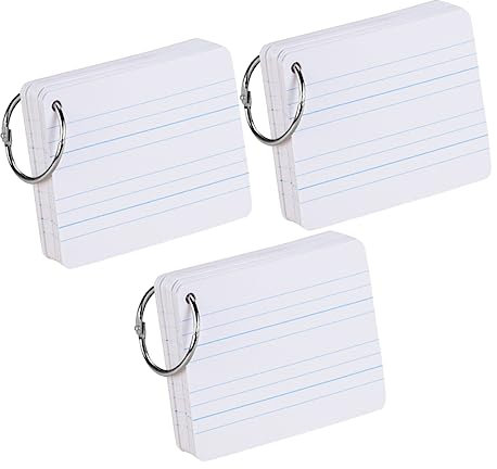 BCOATH 3stücke Teiliges Doppelseitiger Pinyin Karteikarten Weiß Liniert Mit Beschreibbarer Fläche Für Schüler Praktische Vokabelhilfe Umweltfreundlich Papiermaterial Vielseitig Einsetzbar