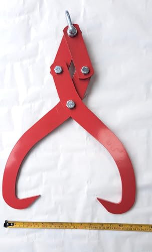 Log Grapple, Log Pincer, Skidding Tongs, Log Grab, Lifting Tongs for Logs, Log Puller, Log Hook, Log Claws, Forest Hauler, Heavy Duty Steel, 9mm Thick, 420mm Max Opening, 2 Ton Shackle Rating