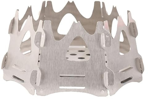 Dafape Estufa de Leña para Acampar, Estufa Plegable Portátil para Mochileros, Senderismo, Cocina, Picnic, Viajes al aire Libre, Pesca, Acero Inoxidable (Plateado)