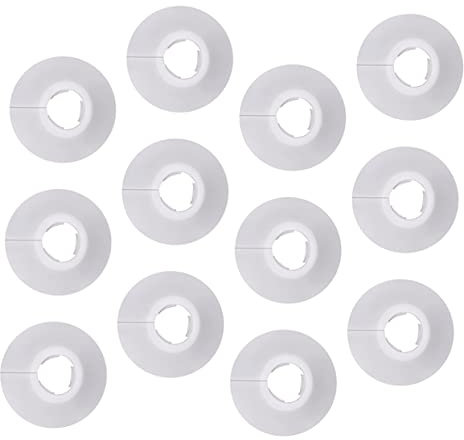 HOMSFOU Cubierta Redonda De Pvc Para Tubería De Pared 16 Tipo Blanca, Tapa De Orificio Funcional Para Radiador, Accesorio Decorativo Para Calefacción, 12 Piezas, Uso Instalación De Tuberías