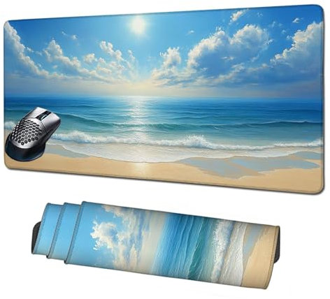Alfombrilla Gaming,Alfombrilla Ratón Cielo Mouse Pad,Azul Alfombrilla Escritorio Grande 1600x800x3mm,Protector Escritorio Alfombrilla Antideslizante,Mejora Precisión y Velocidad,Accesorios PC X1-1290
