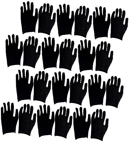 Luxshiny 12paare Baumwollhandschuhe Schwarz Wiederverwendbar Waschbar Atmungsaktiv Leicht Für Gartenarbeit Bau Industrie Sicherheitsschutz