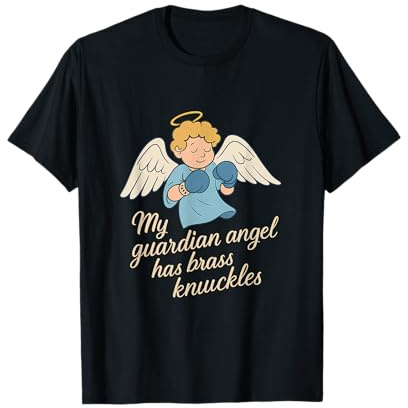 Funny Martial Arts Boxing Guardian Angel Brass Knuckles T-Shirt