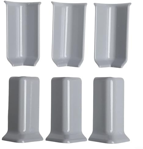 Baseboard Corner Trim Blocks 6 Pack for Aesthetic Wall Corner Decor and Installation (M Grey)