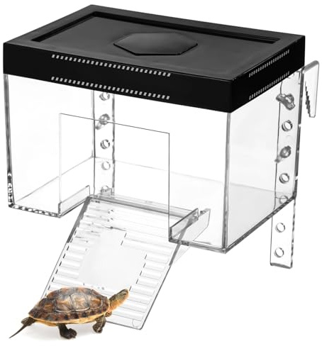 Kronabelle Habitat surélevé pour tortue Sunshine Habitat transparent pour tortue Plateforme, rampe et couvercle avec hauteur réglable
