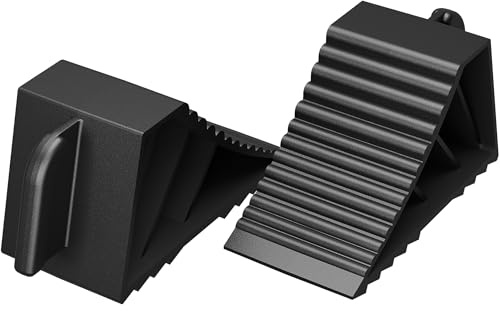 Wiltec 2x stoppkloss för husbil och släp upp till 1,5 t, kilar 21 x 8,75 x 10 cm i HDPE säker parkering och utjämning camping