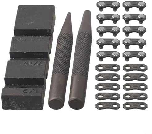 wenyouya Kit de reparación de motosierra de bolsillo de acero al carbono Herramientas de eslabones maestros 325 058 Cadena rápida con aguja de remachado de cadena, base de cadena rota para trabajo de