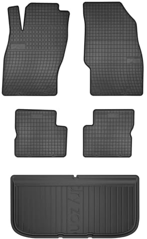 MOTOS Gummimatten Auto Fussmatte passend für Opel Adam 2012-2019 Hatchback, ohne höhenverstellbaren Kofferraumboden Verbessern Sie Ihren Reisekomfort mit Antirutschmatte Auto ElToro- Allwetter fußmatt