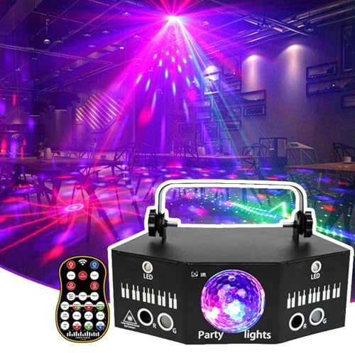 ZAYMGPD Luce per Feste 3 in 1,Palla da Discoteca da Palco,96 modalità di Illuminazione Variabili,Telecomando, Raggio di Controllo di 5 Metri,Controllo Vocale,Adatta per Club,Piste da Ballo E Feste