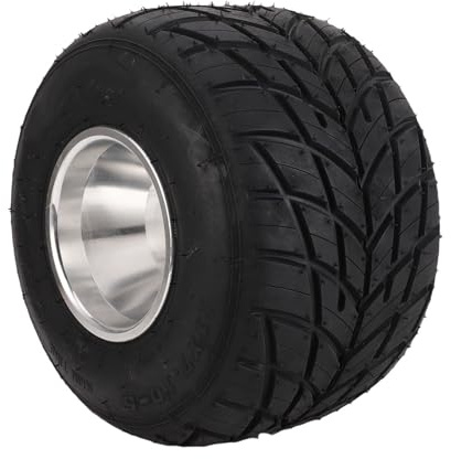 Luocute Neumático Go Kart 11x7.10-5 con Llanta, Conjunto de Neumático de Rueda Trasera sin Cámara para Carrito ATV UTV con Llanta de Aleación de Aluminio