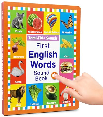 Livre sonore en Anglais pour - Jouet de vocabulaire Parlant avec Audio Attrayant, Outil d'apprentissage interactif Parent-Enfant | Développement de la Langue pour Les élèves et Les Filles de 2