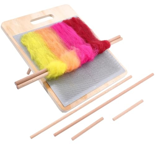 CABODYALS Ullblandat kardierbräda med träpinnar, kam nålfiltning, stort set av kolfiber och stålull för att blanda färger, filtnålspinning, gör-det-själv hantverk