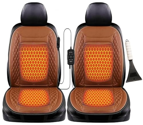 Super caldo 𝐫𝐢𝐬𝐜𝐚𝐥𝐝𝐚𝐦𝐞𝐧𝐭𝐨 𝐬𝐞𝐝𝐢𝐥𝐢 𝐚𝐮𝐭𝐨, Viene Fornito Con Una Pala Da Neve, Coprisedili Auto Universale Adatto a vari modelli di auto,brown-two-seater