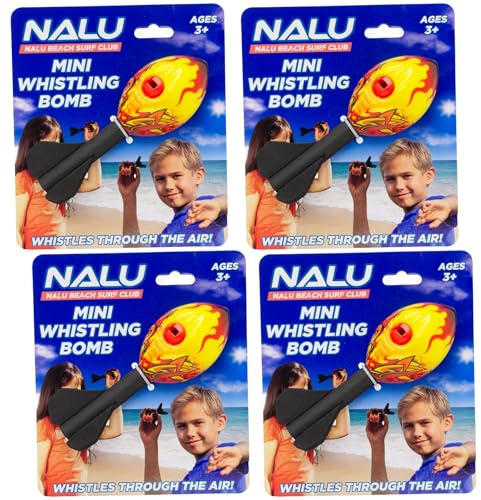 Carousel Home Pack of 4 Mini Torpedo Flying Whistling Rockets | Foam Howler Throwing Whistle Rockets | Outdoor Flying Toys for Kids - Colour Varies