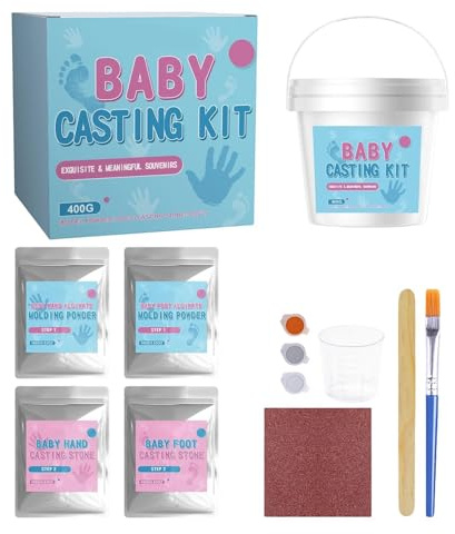 TyCylKu Kit de Molde para Huellas de Pies - Set de Escayola 3D Realista para Manualidades,Arcilla para Manos y Pies de Niños y Niñas,para Familias, Amigos, Preescolares, Padres