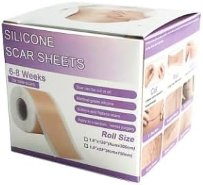 YUPDFGB 4cm × 150cm Soft Silicone scar management Tape with Silicone Gel Film Reusable Soft Medical Grade Silicone Strips Patches for Surgical, Keloid, Acne, Burn, C - Section Scars